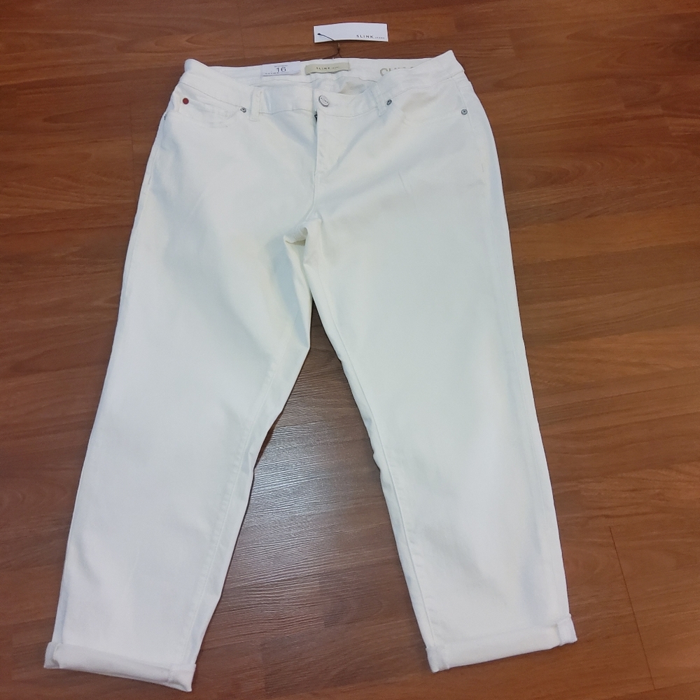 Slink Jeans Boyfriend Curvy Jeans White